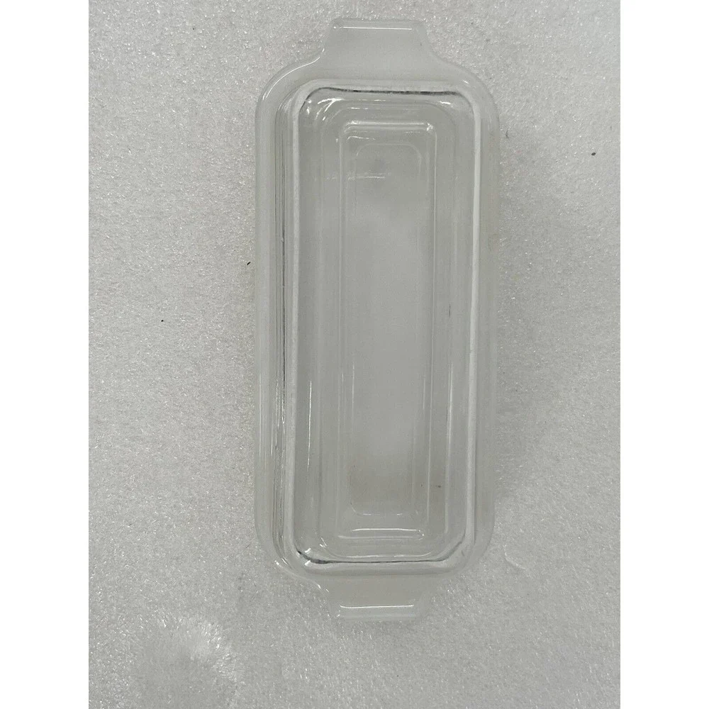 Vintage Fire King OVEN WARE Milk Glass Butter Dish w/Clear Cover